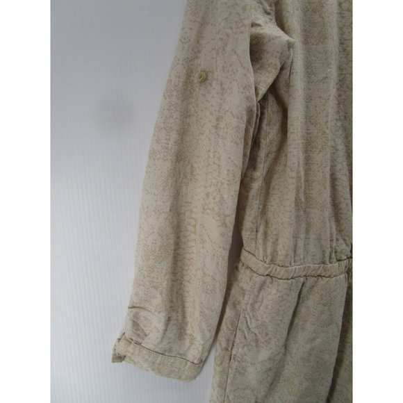 Cloth & Stone Romper Medium Linen Pullover Wrap Snake Skin Roll Tab - Picture 3 of 14